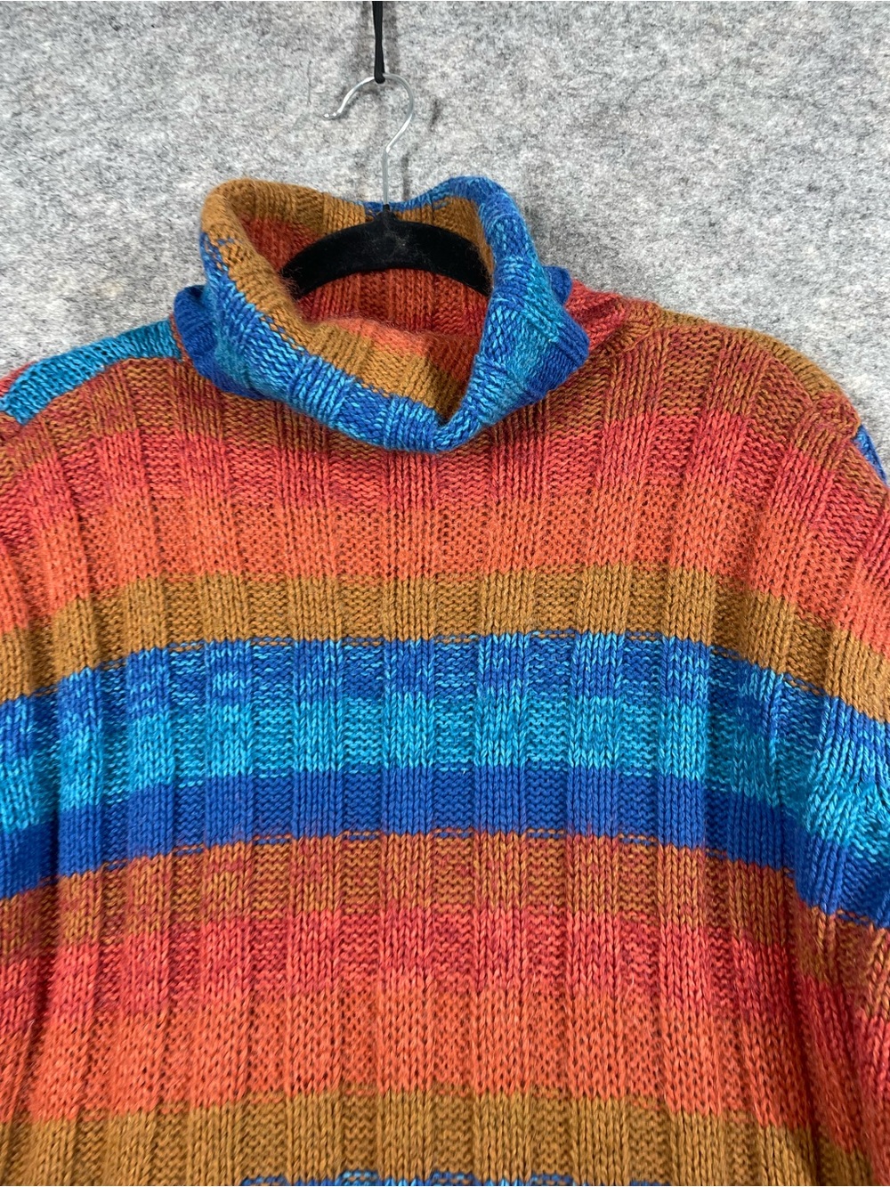 Vintage Spanner Colorblock Wool Blend Argyle Knit Sweater Knit XL Relaxed Fit - Picture 6 of 16